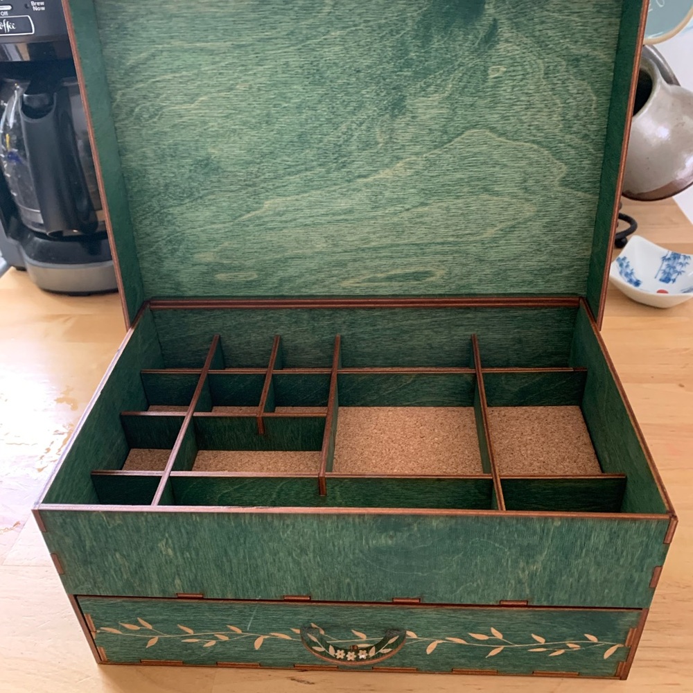 Local artist, handmade jewelry box. Smoke free home